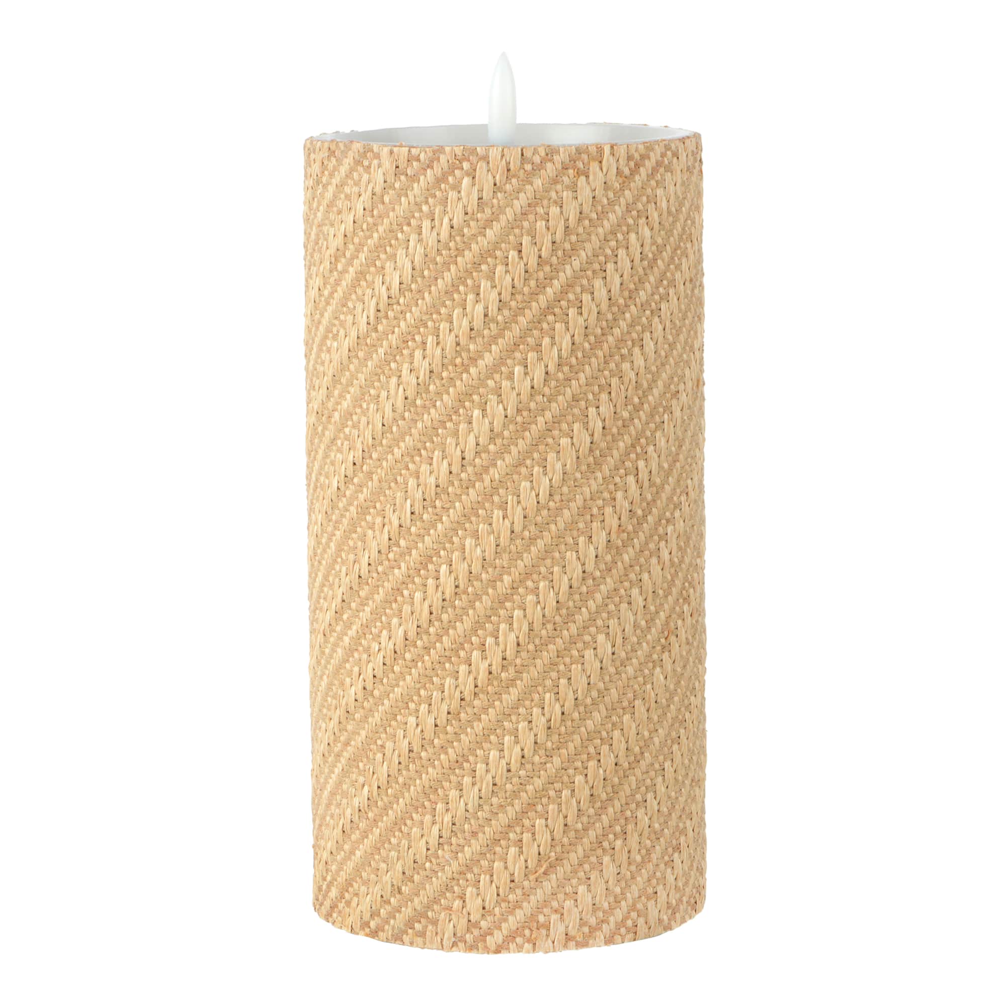 8" Woven Wax LED Pillar Candle by Ashland